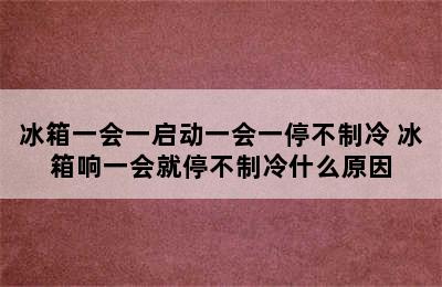 冰箱一会一启动一会一停不制冷 冰箱响一会就停不制冷什么原因